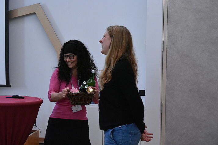 Guest speaker Keiryn Bennett with the organizer Evelyn Rampler 