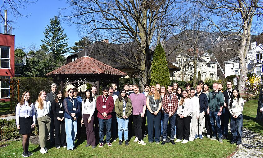Group picture with students, supervisors and invited guest speakers outside the venue Payerbacherhof 